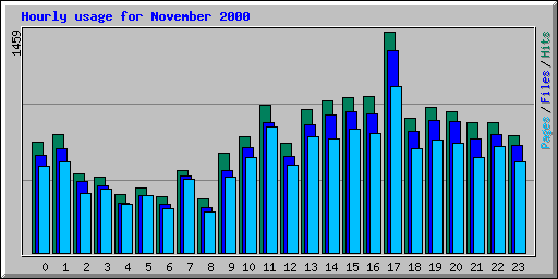Hourly usage for November 2000