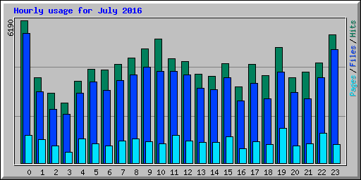 Hourly usage for July 2016