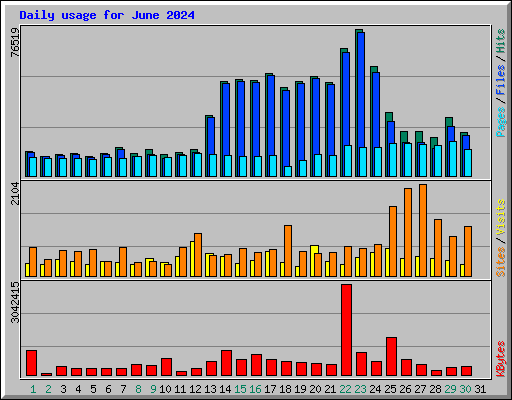 Daily usage for June 2024
