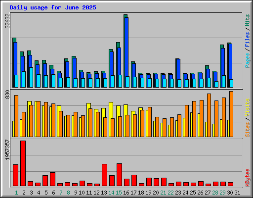 Daily usage for June 2025