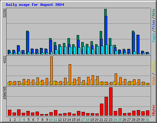 Daily usage for August 2024