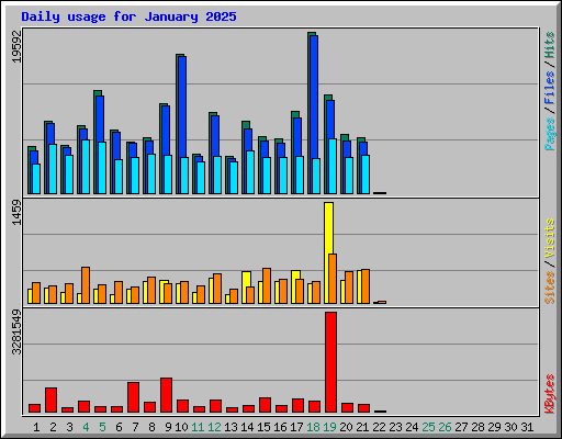 Daily usage for January 2025