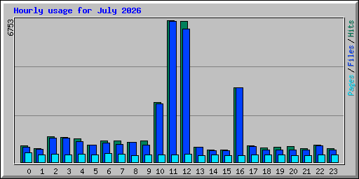 Hourly usage for July 2026